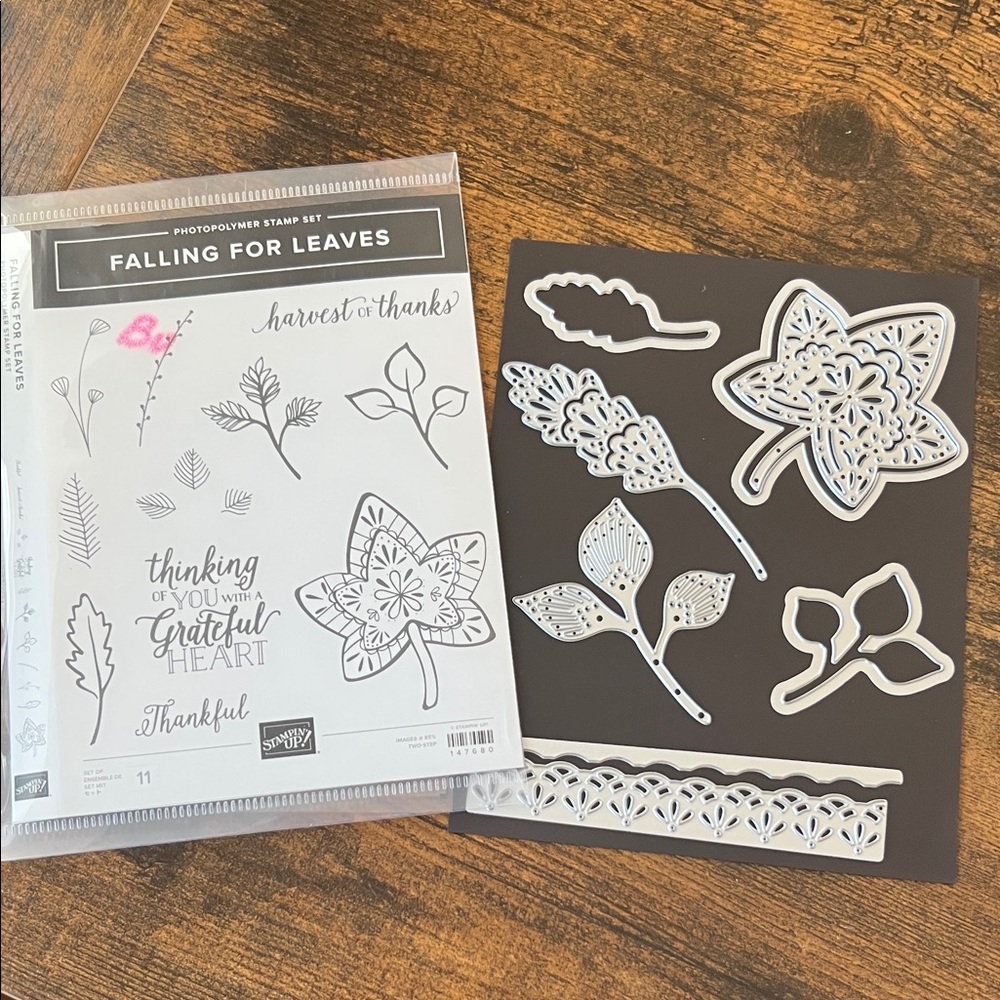 Stampin' Up! Falling for Leaves Stamp Set with Dies - -used